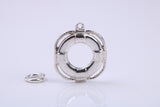 Lifebuoy Charm, Traditional Charm, Made from Solid 925 Grade Sterling Silver, Complete with Attachment Link
