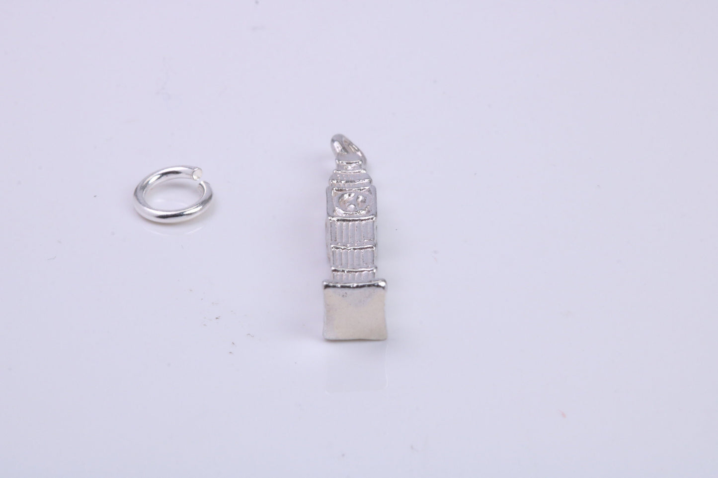 Iconic London Big Ben Charm, Traditional Charm, Made from Solid 925 Grade Sterling Silver, Complete with Attachment Link