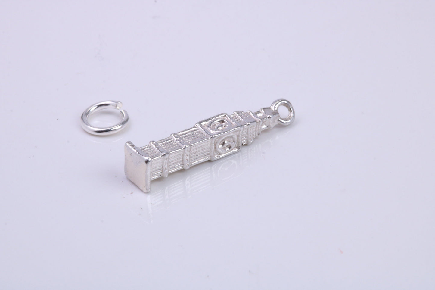 Iconic London Big Ben Charm, Traditional Charm, Made from Solid 925 Grade Sterling Silver, Complete with Attachment Link