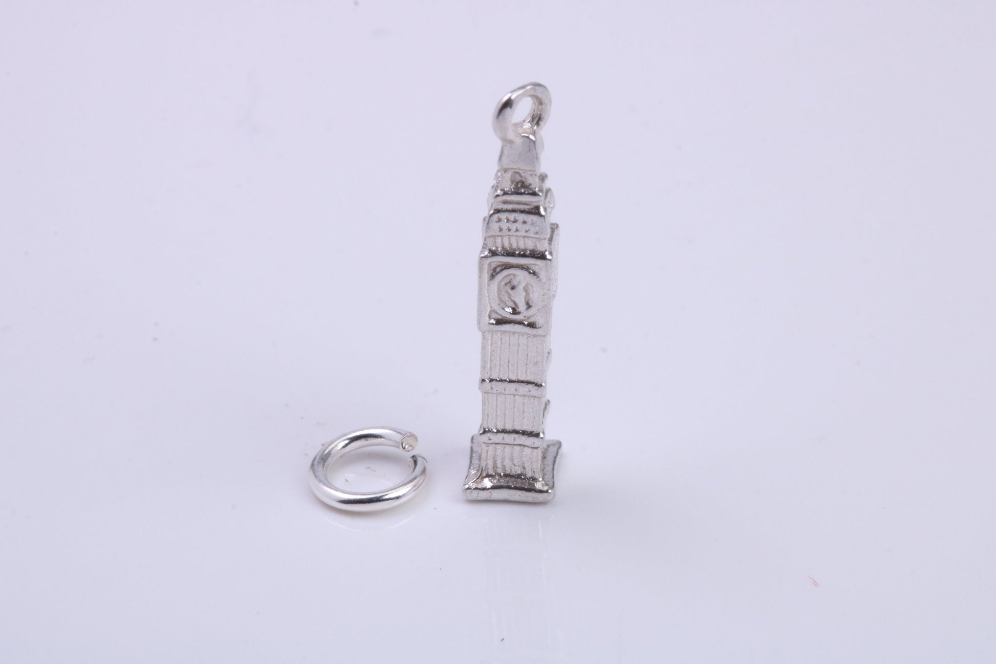 Iconic London Big Ben Charm, Traditional Charm, Made from Solid 925 Grade Sterling Silver, Complete with Attachment Link