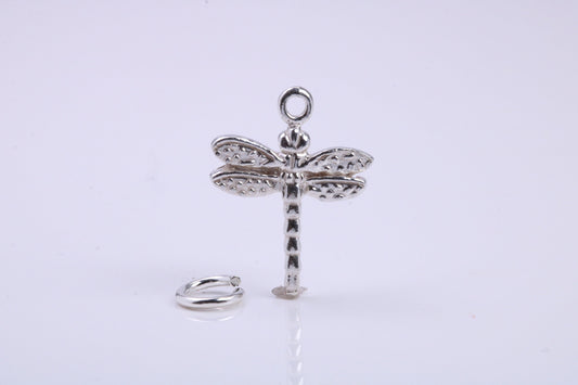 Dragon Fly Charm, Traditional Charm, Made from Solid 925 Grade Sterling Silver, Complete with Attachment Link