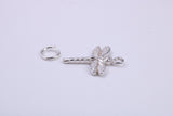 Dragon Fly Charm, Traditional Charm, Made from Solid 925 Grade Sterling Silver, Complete with Attachment Link