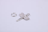 Dragon Fly Charm, Traditional Charm, Made from Solid 925 Grade Sterling Silver, Complete with Attachment Link
