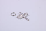 Dragon Fly Charm, Traditional Charm, Made from Solid 925 Grade Sterling Silver, Complete with Attachment Link