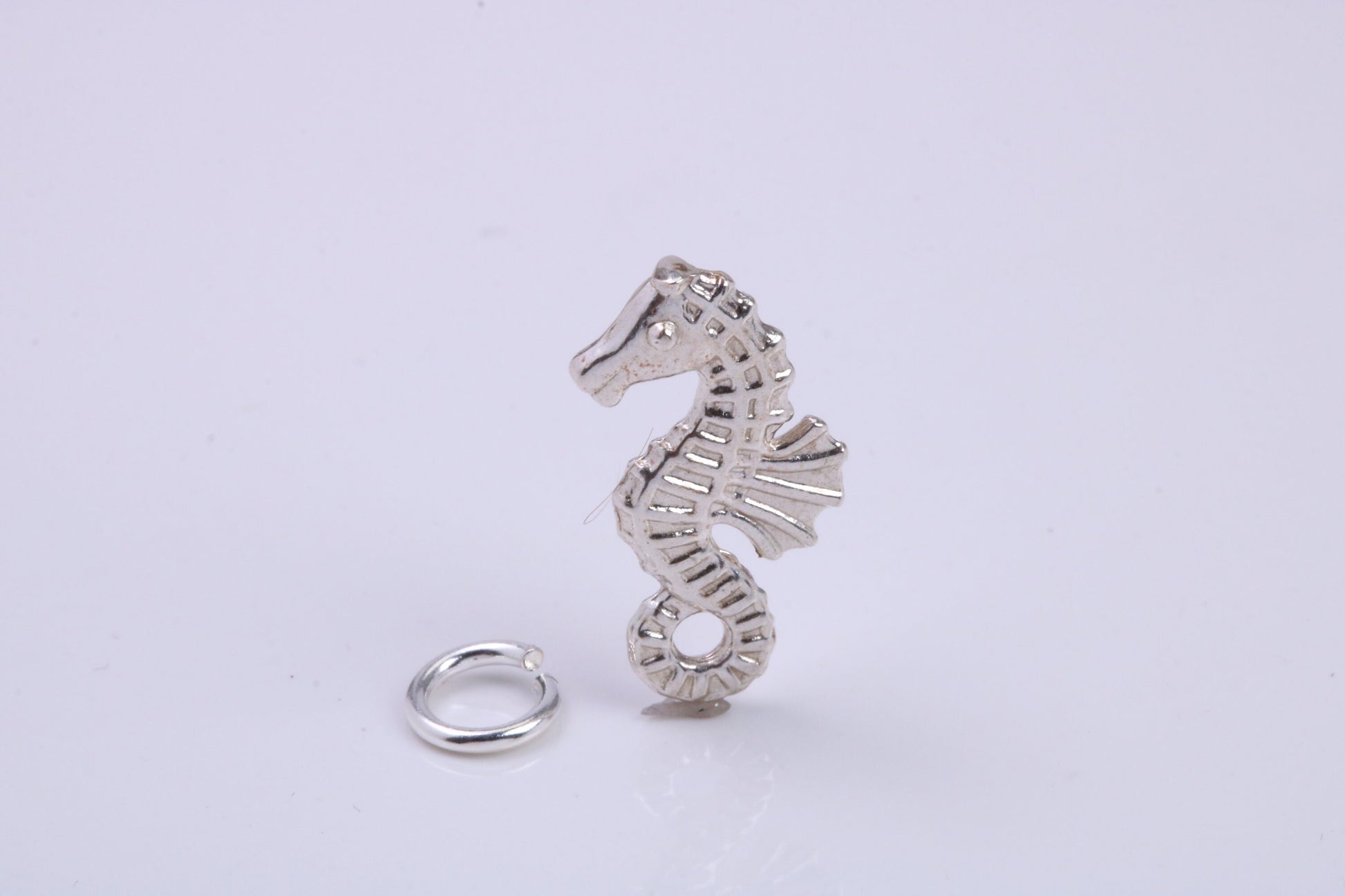 Sea Horse Charm, Traditional Charm, Made from Solid 925 Grade Sterling Silver, Complete with Attachment Link