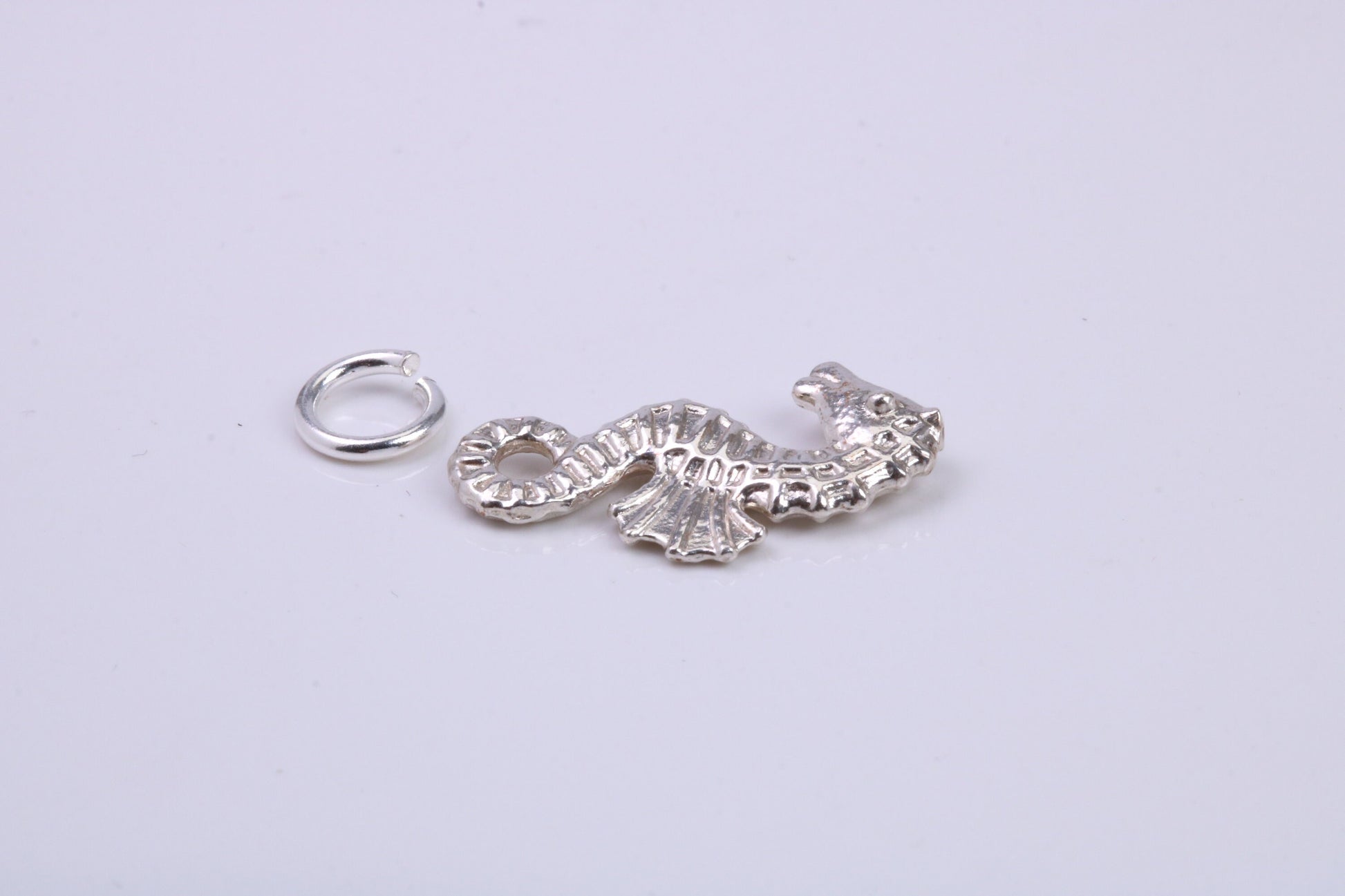 Sea Horse Charm, Traditional Charm, Made from Solid 925 Grade Sterling Silver, Complete with Attachment Link
