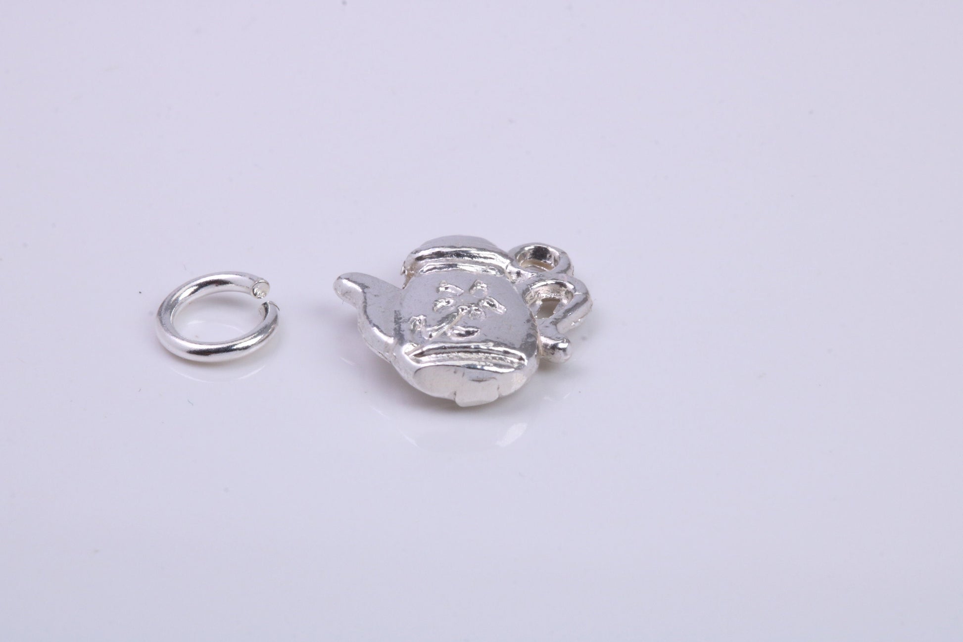Tea Pot Charm, Traditional Charm, Made from Solid 925 Grade Sterling Silver, Complete with Attachment Link