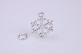 Snow Flake Charm, Traditional Charm, Made from Solid 925 Grade Sterling Silver, Complete with Attachment Link