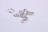 Frog Charm, Traditional Charm, Made from Solid 925 Grade Sterling Silver, Complete with Attachment Link