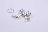 Frog Charm, Traditional Charm, Made from Solid 925 Grade Sterling Silver, Complete with Attachment Link