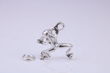 Frog Charm, Traditional Charm, Made from Solid 925 Grade Sterling Silver, Complete with Attachment Link