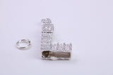 Iconic London Big Ben Charm, Traditional Charm, Made from Solid 925 Grade Sterling Silver, Complete with Attachment Link