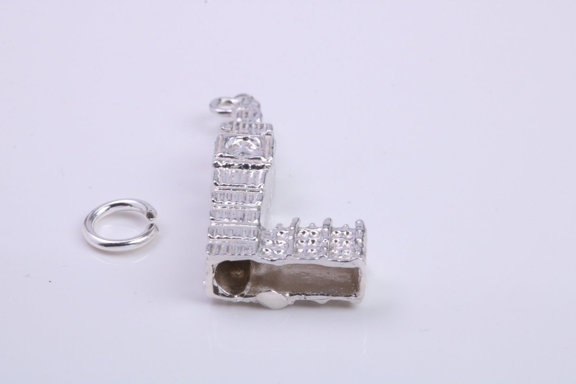 Iconic London Big Ben Charm, Traditional Charm, Made from Solid 925 Grade Sterling Silver, Complete with Attachment Link