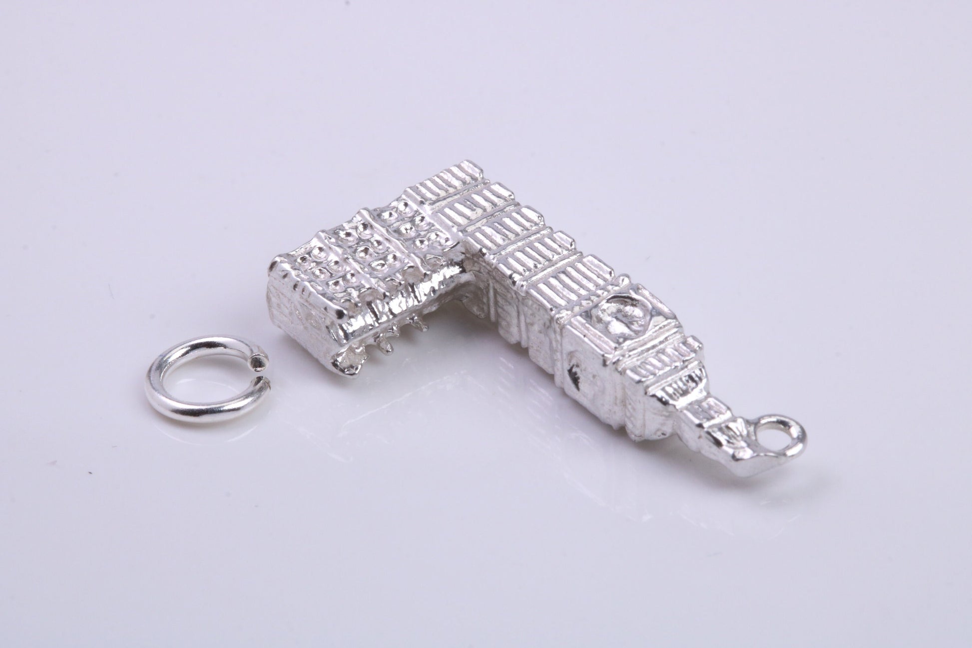 Iconic London Big Ben Charm, Traditional Charm, Made from Solid 925 Grade Sterling Silver, Complete with Attachment Link