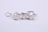 Train Charm, Traditional Charm, Made from Solid 925 Grade Sterling Silver, Complete with Attachment Link