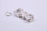 Train Charm, Traditional Charm, Made from Solid 925 Grade Sterling Silver, Complete with Attachment Link