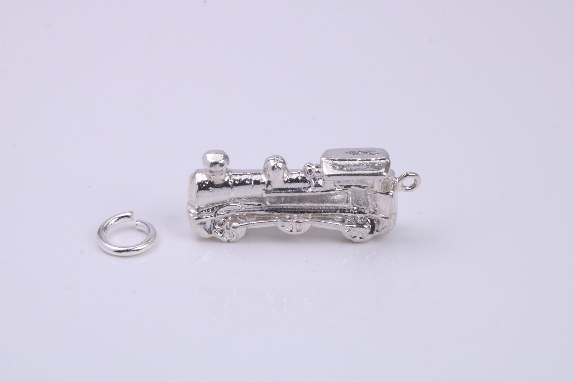 Train Charm, Traditional Charm, Made from Solid 925 Grade Sterling Silver, Complete with Attachment Link