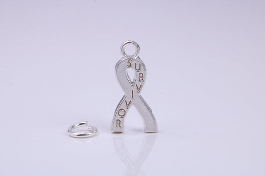 Survivor Charm, Traditional Charm, Made from Solid 925 Grade Sterling Silver, Complete with Attachment Link