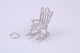 Rocking Chair Charm, Traditional Charm, Made from Solid 925 Grade Sterling Silver, Complete with Attachment Link