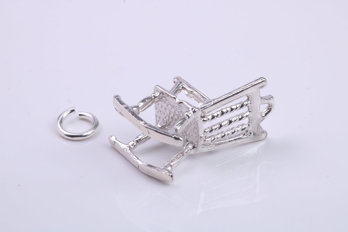 Rocking Chair Charm, Traditional Charm, Made from Solid 925 Grade Sterling Silver, Complete with Attachment Link