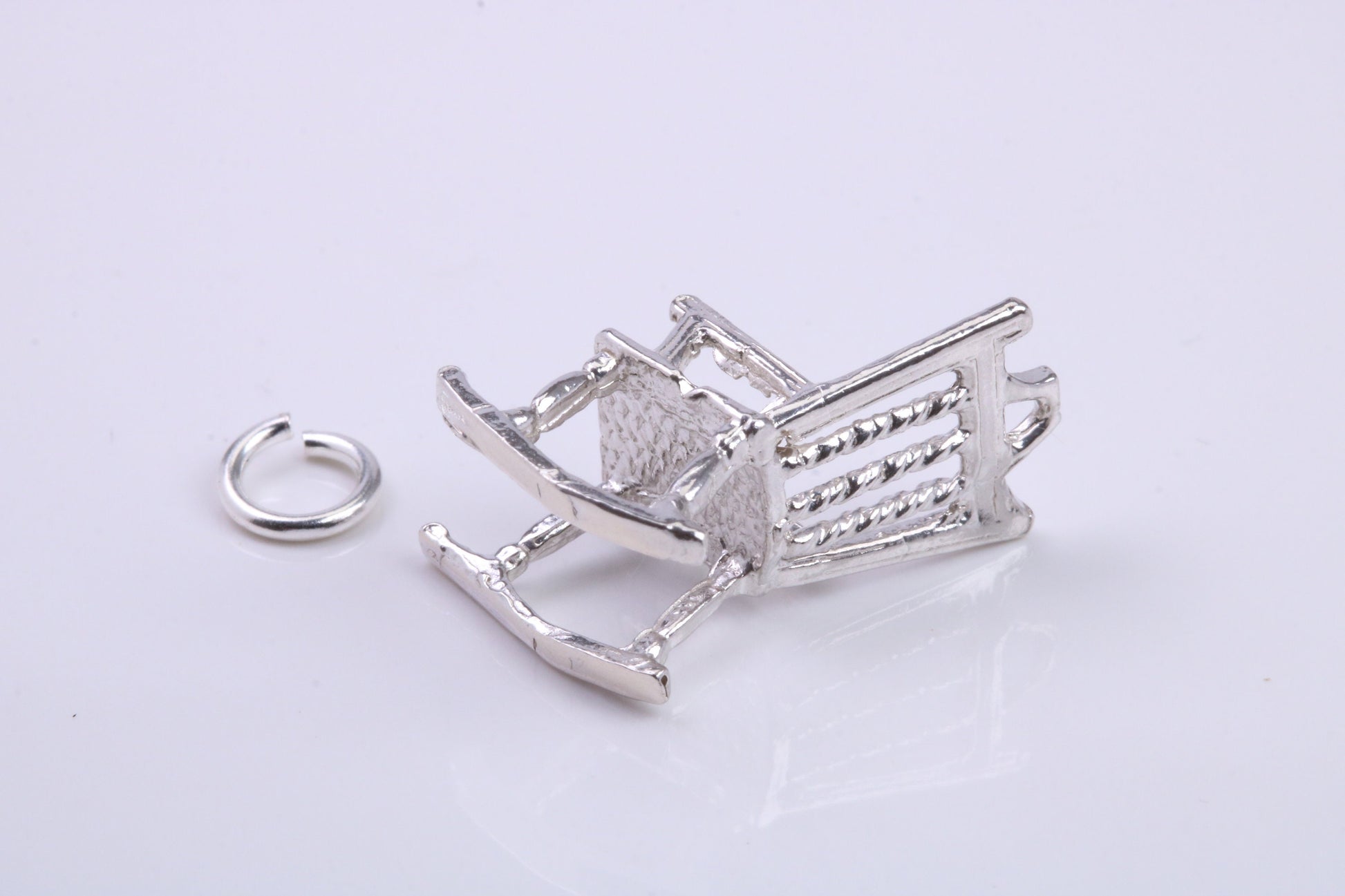 Rocking Chair Charm, Traditional Charm, Made from Solid 925 Grade Sterling Silver, Complete with Attachment Link