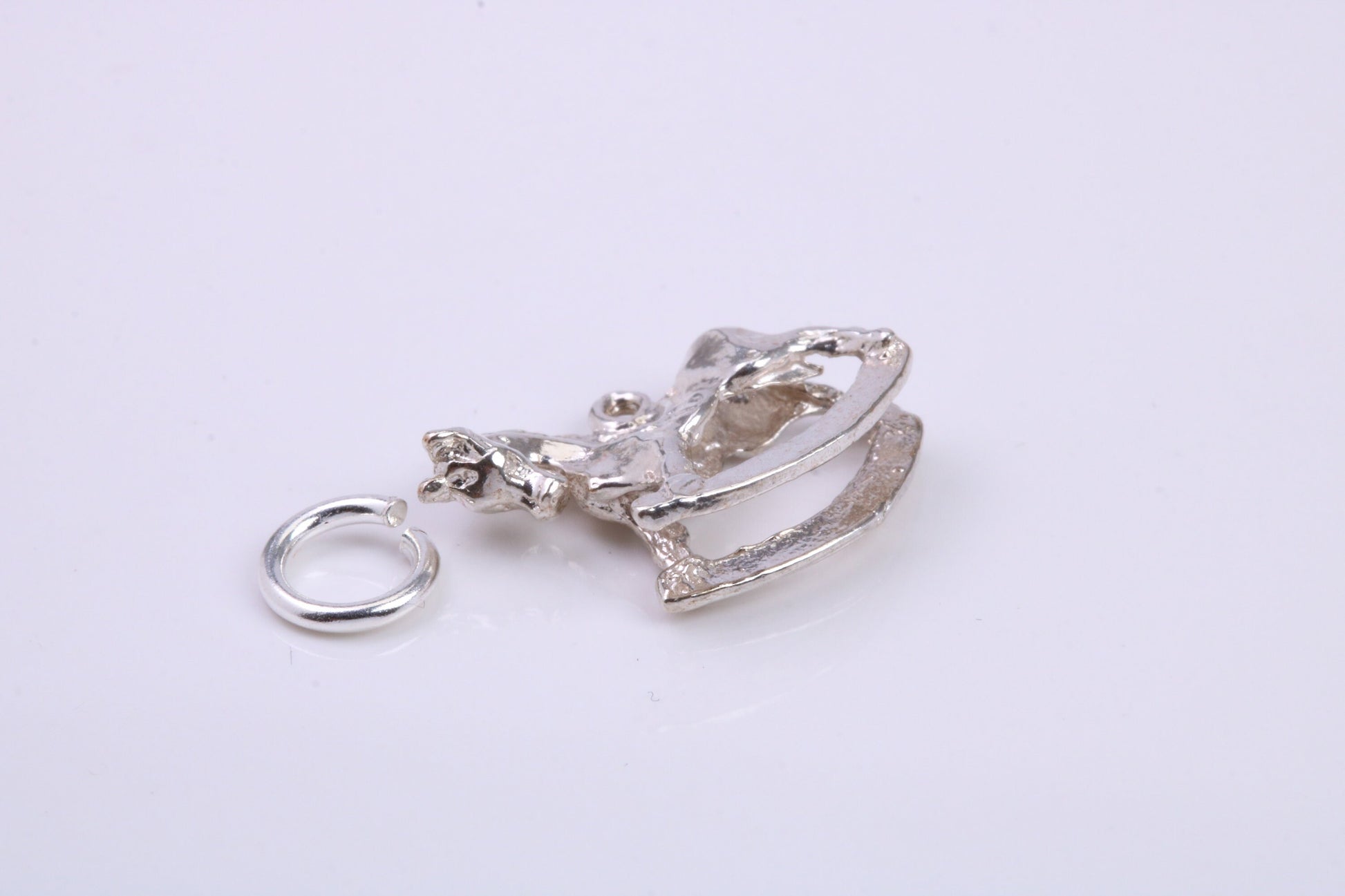 Rocking Horse Charm, Traditional Charm, Made from Solid 925 Grade Sterling Silver, Complete with Attachment Link