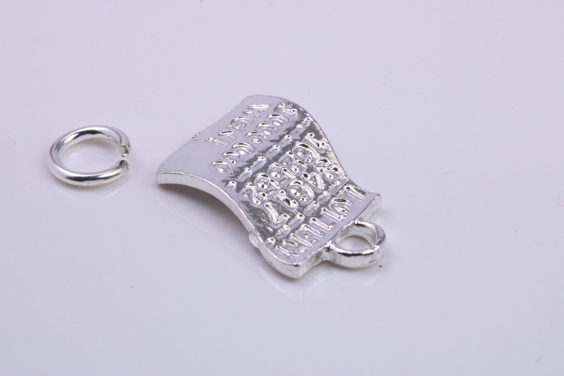 Winning Lottery Ticket Charm, Traditional Charm, Made from Solid 925 Grade Sterling Silver, Complete with Attachment Link