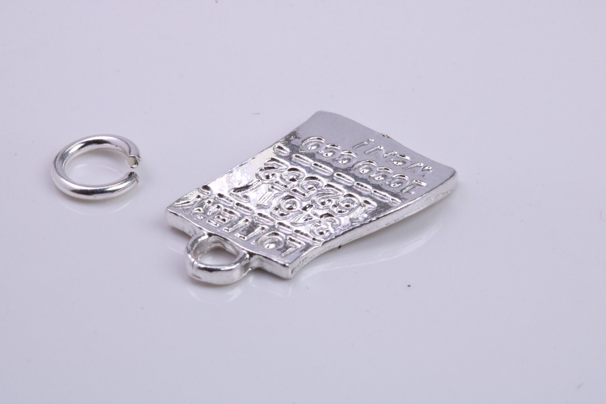 Winning Lottery Ticket Charm, Traditional Charm, Made from Solid 925 Grade Sterling Silver, Complete with Attachment Link