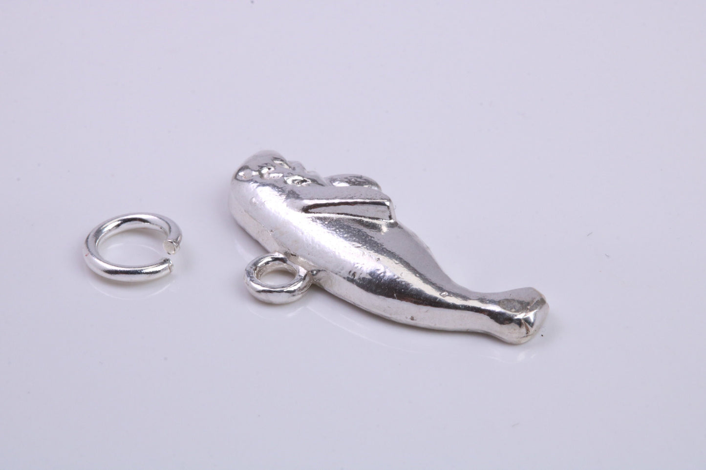 Manatee Charm, Traditional Charm, Made from Solid 925 Grade Sterling Silver, Complete with Attachment Link