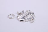 Just Married Charm, Traditional Charm, Made from Solid 925 Grade Sterling Silver, Complete with Attachment Link