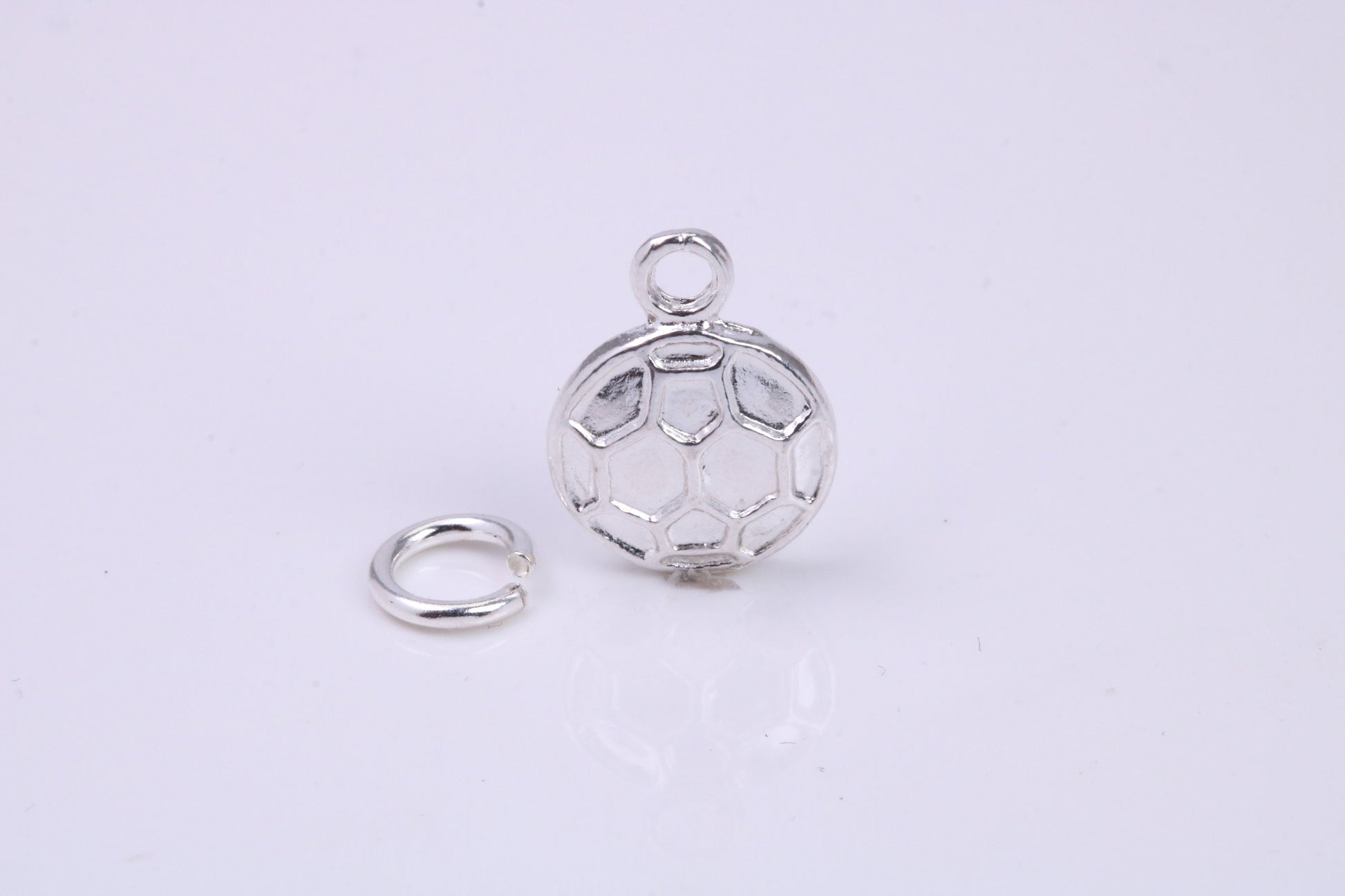 Foot Ball Charm, Traditional Charm, Made from Solid 925 Grade Sterling Silver, Complete with Attachment Link