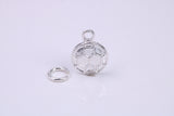 Foot Ball Charm, Traditional Charm, Made from Solid 925 Grade Sterling Silver, Complete with Attachment Link