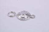Foot Ball Charm, Traditional Charm, Made from Solid 925 Grade Sterling Silver, Complete with Attachment Link