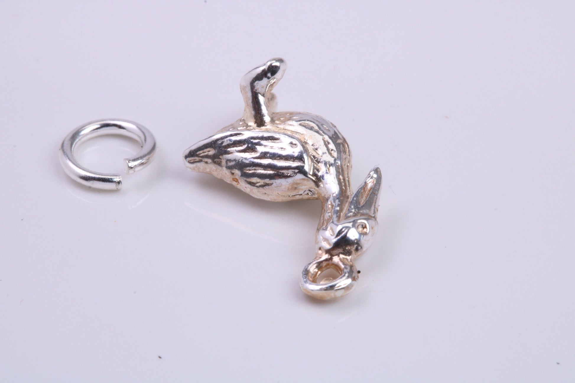 Pelican Charm, Traditional Charm, Made from Solid 925 Grade Sterling Silver, Complete with Attachment Link