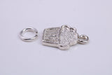 Cup Cake Charm, Traditional Charm, Made from Solid 925 Grade Sterling Silver, Complete with Attachment Link