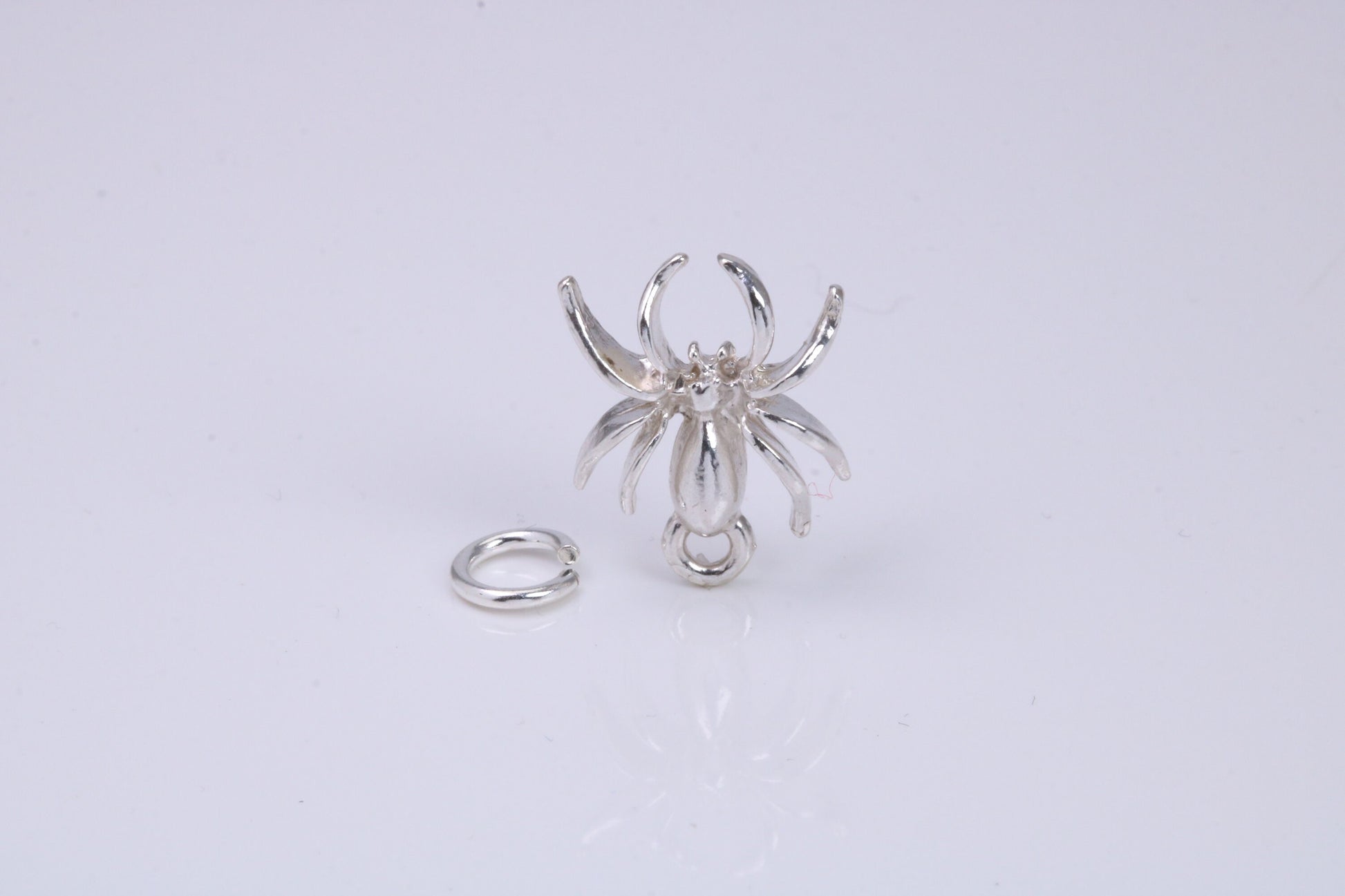 Spider Charm, Traditional Charm, Made from Solid 925 Grade Sterling Silver, Complete with Attachment Link