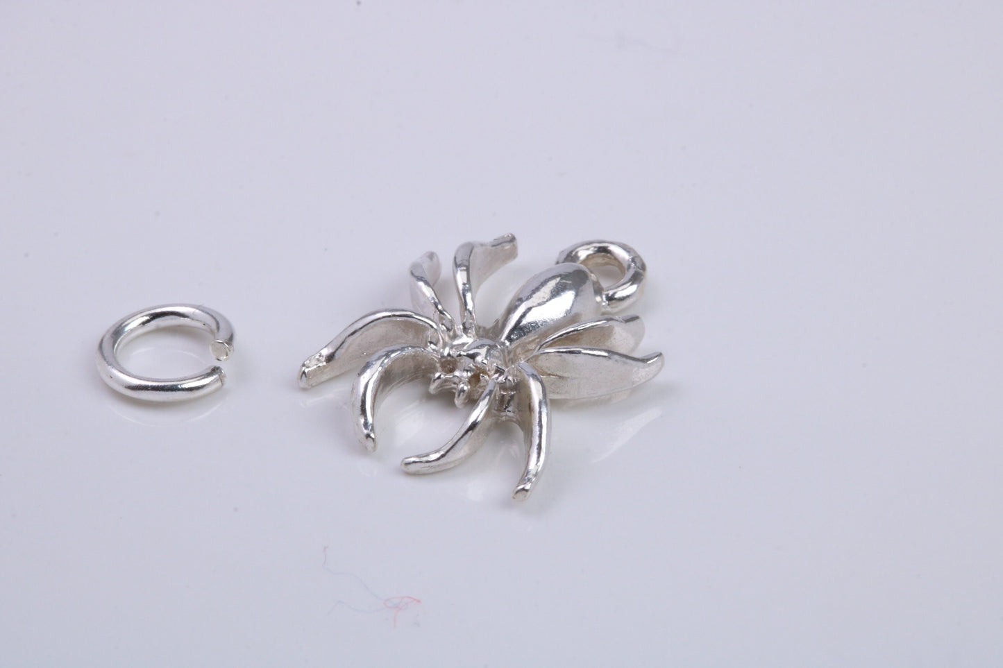 Spider Charm, Traditional Charm, Made from Solid 925 Grade Sterling Silver, Complete with Attachment Link