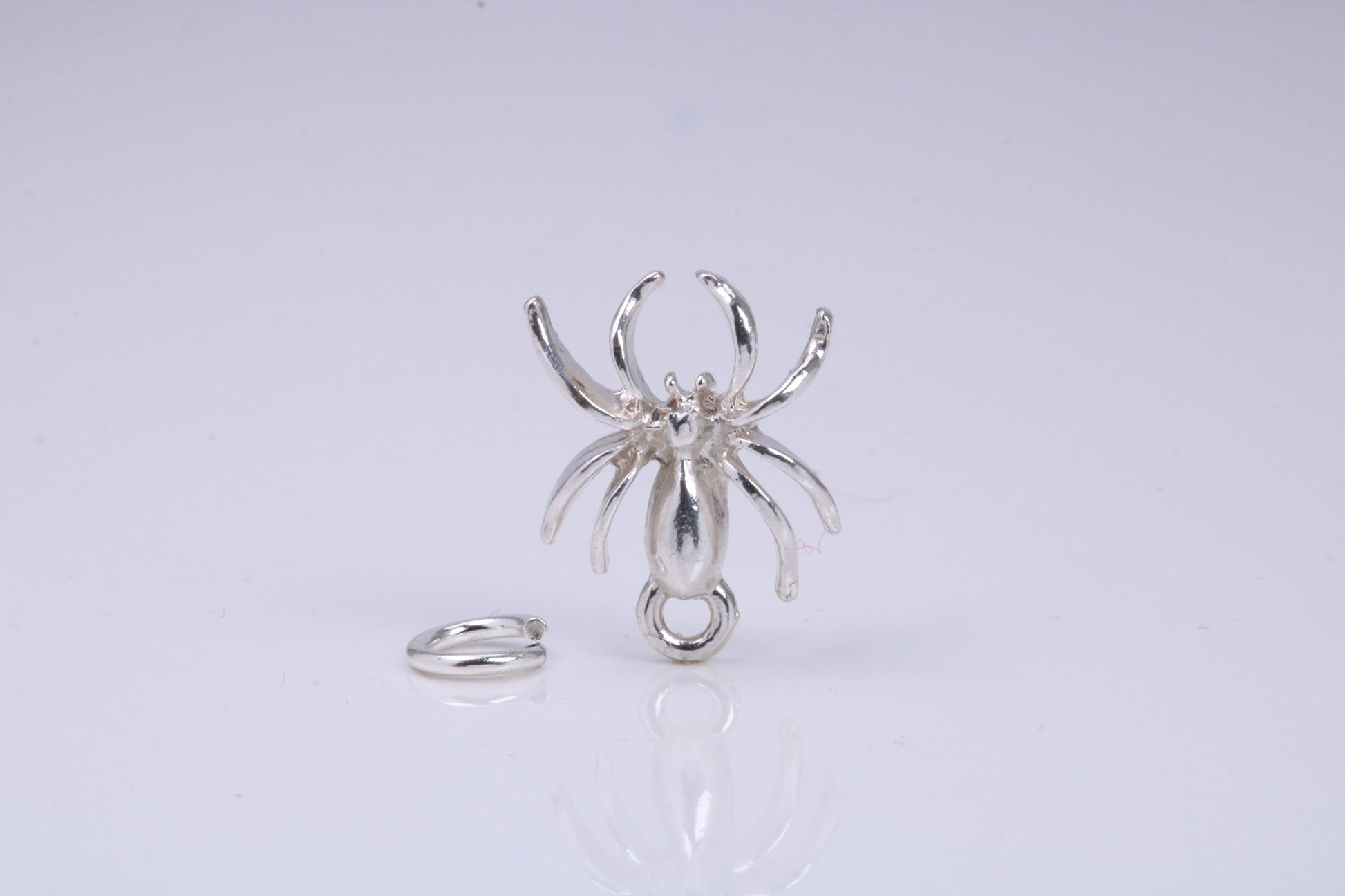 Spider Charm, Traditional Charm, Made from Solid 925 Grade Sterling Silver, Complete with Attachment Link