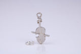 Violin Charm, Traditional Charm, Made from Solid 925 Grade Sterling Silver, Complete with Attachment Link