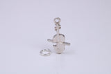 Violin Charm, Traditional Charm, Made from Solid 925 Grade Sterling Silver, Complete with Attachment Link