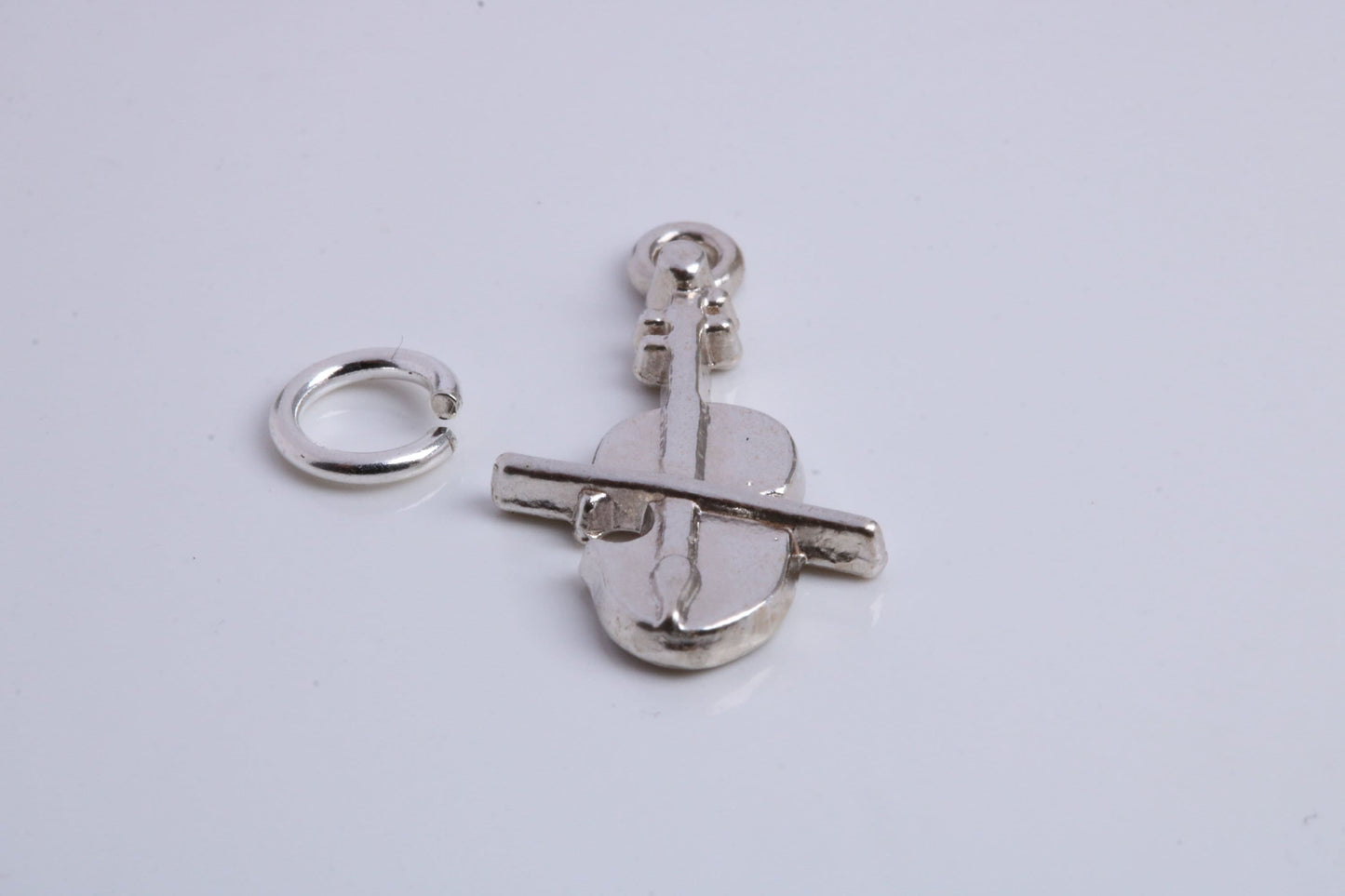 Violin Charm, Traditional Charm, Made from Solid 925 Grade Sterling Silver, Complete with Attachment Link