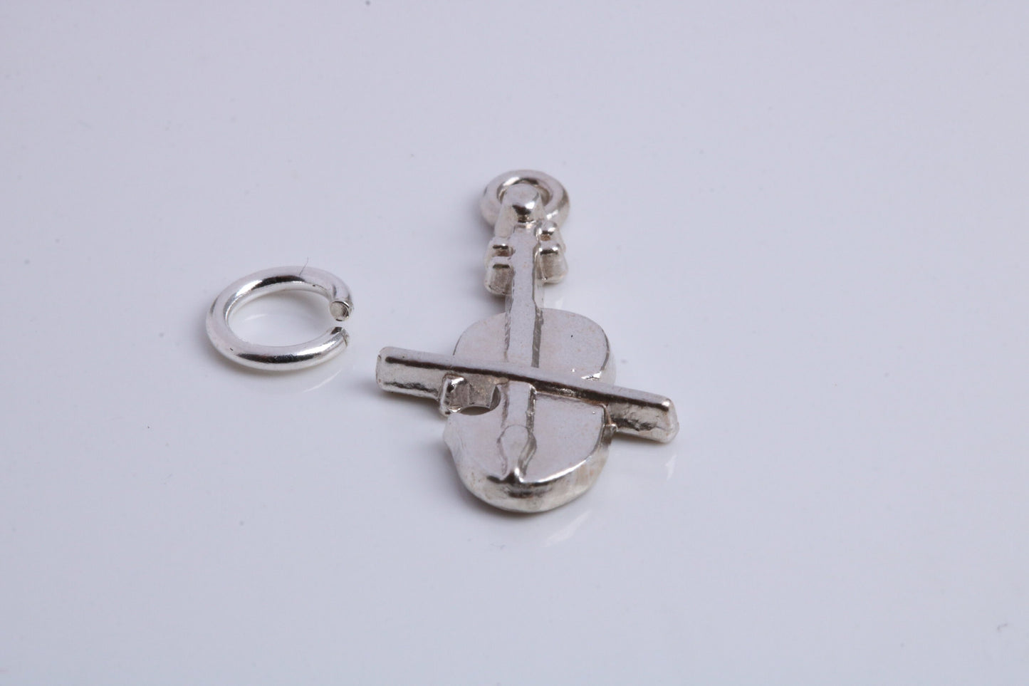 Violin Charm, Traditional Charm, Made from Solid 925 Grade Sterling Silver, Complete with Attachment Link