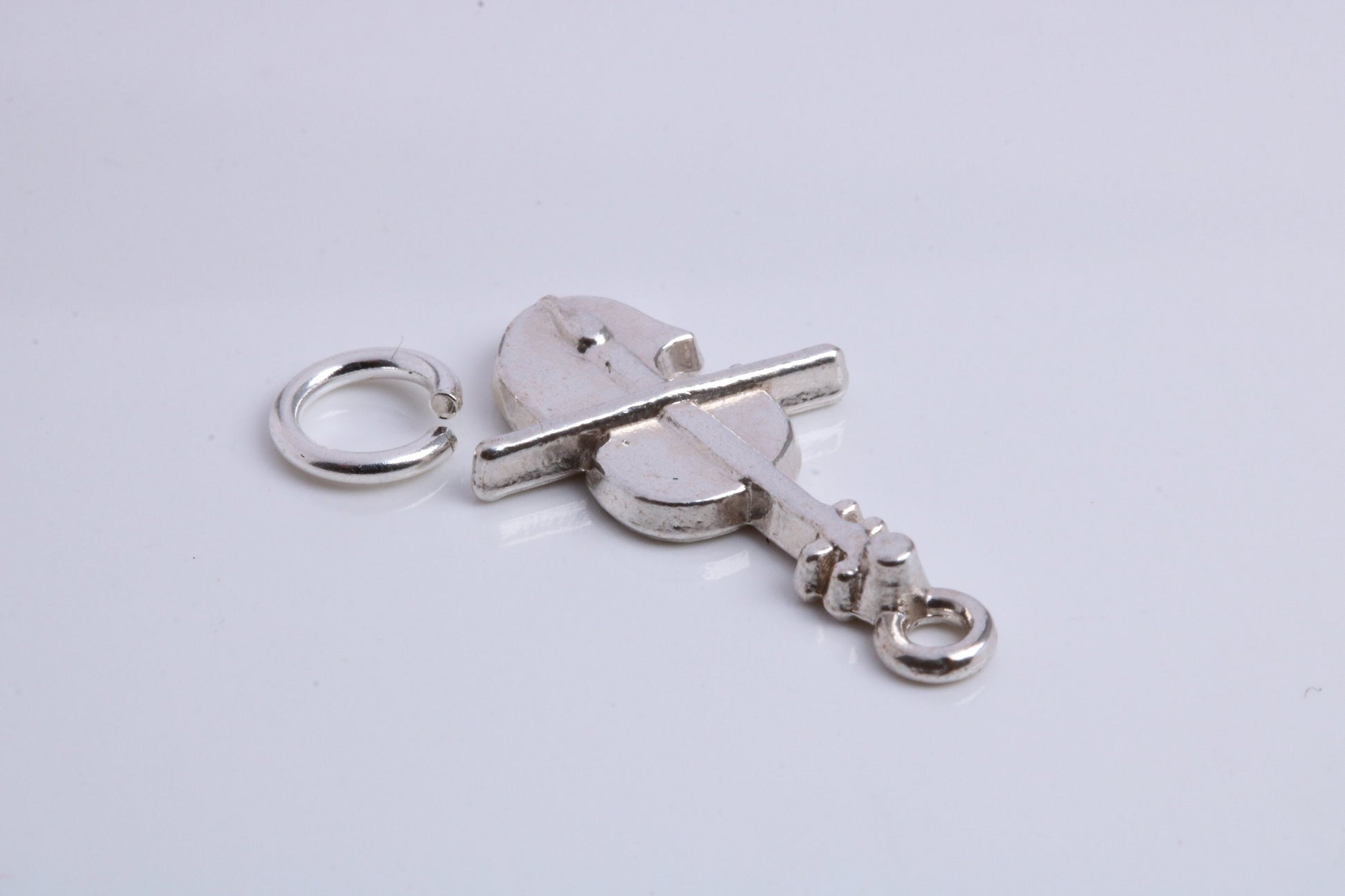 Violin Charm, Traditional Charm, Made from Solid 925 Grade Sterling Silver, Complete with Attachment Link