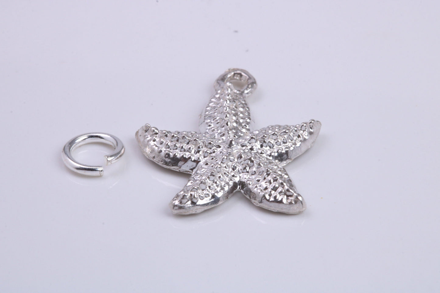 Star Fish Charm, Traditional Charm, Made from Solid 925 Grade Sterling Silver, Complete with Attachment Link