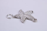 Star Fish Charm, Traditional Charm, Made from Solid 925 Grade Sterling Silver, Complete with Attachment Link