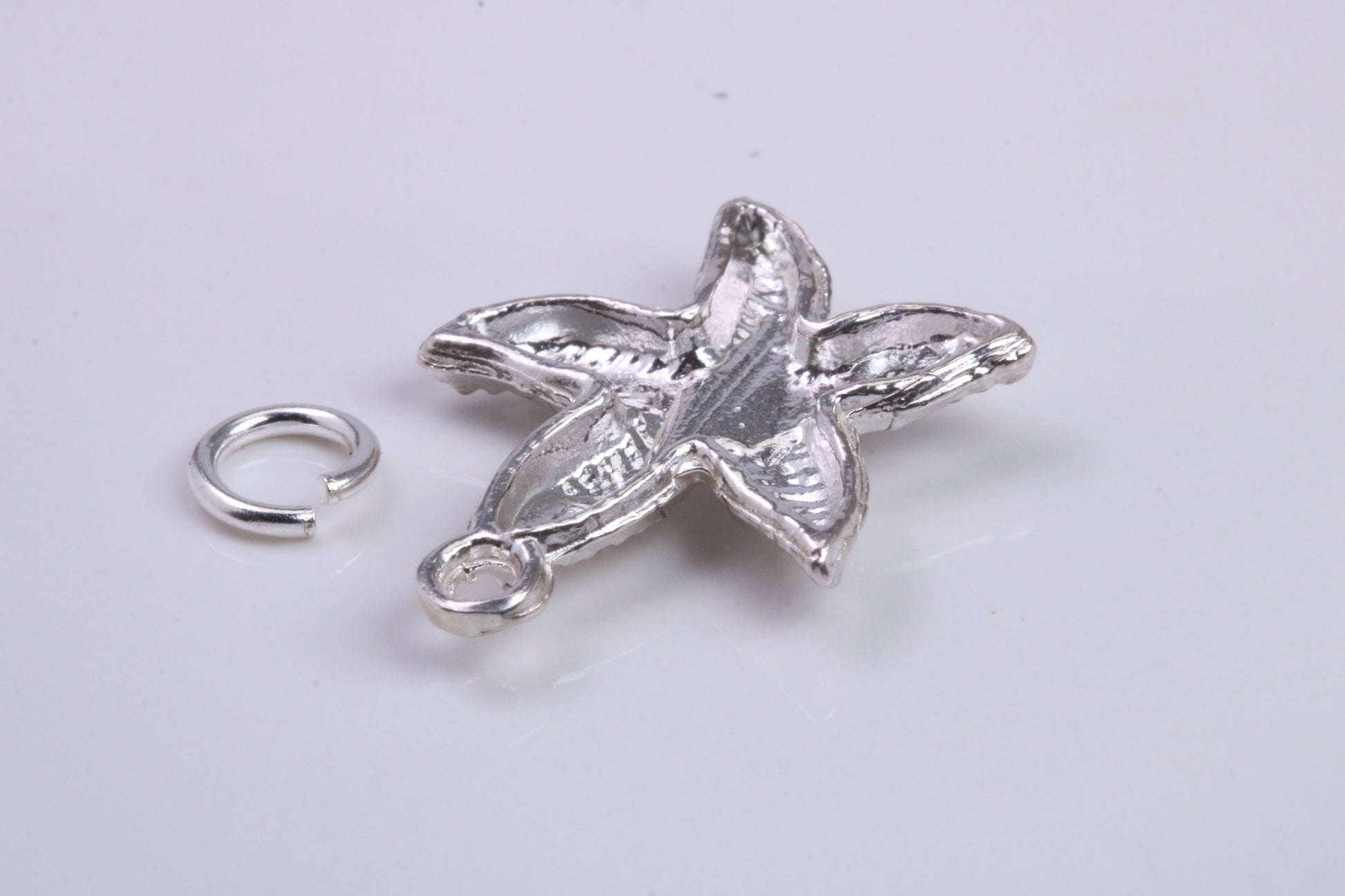 Star Fish Charm, Traditional Charm, Made from Solid 925 Grade Sterling Silver, Complete with Attachment Link