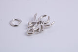 Spider Charm, Traditional Charm, Made from Solid 925 Grade Sterling Silver, Complete with Attachment Link