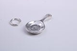 Frying Pan Charm, Traditional Charm, Made from Solid 925 Grade Sterling Silver, Complete with Attachment Link
