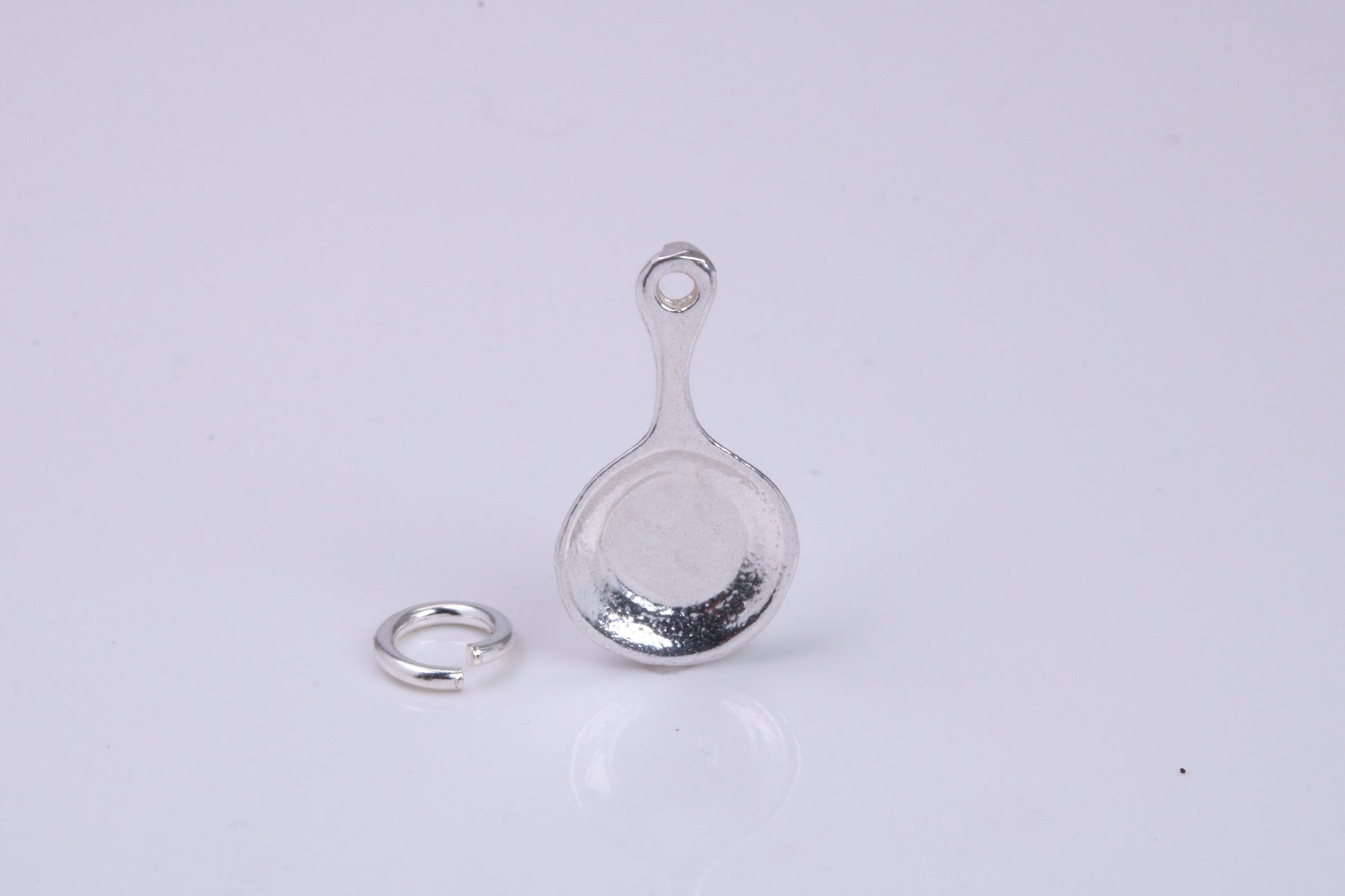 Frying Pan Charm, Traditional Charm, Made from Solid 925 Grade Sterling Silver, Complete with Attachment Link