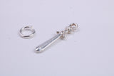 Sword Charm, Traditional Charm, Made from Solid 925 Grade Sterling Silver, Complete with Attachment Link